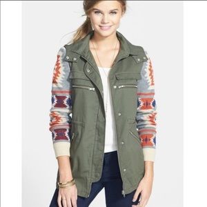 Thread & Supply Tribal Knit Sleeve Utility Jacket